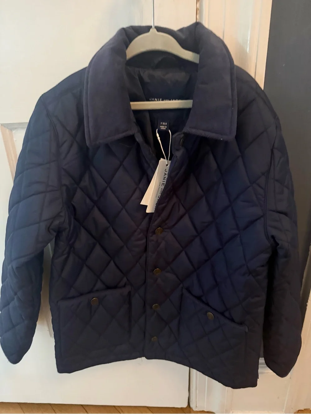 Janie And Jack Quilted Navy Jacket NWT 7-8